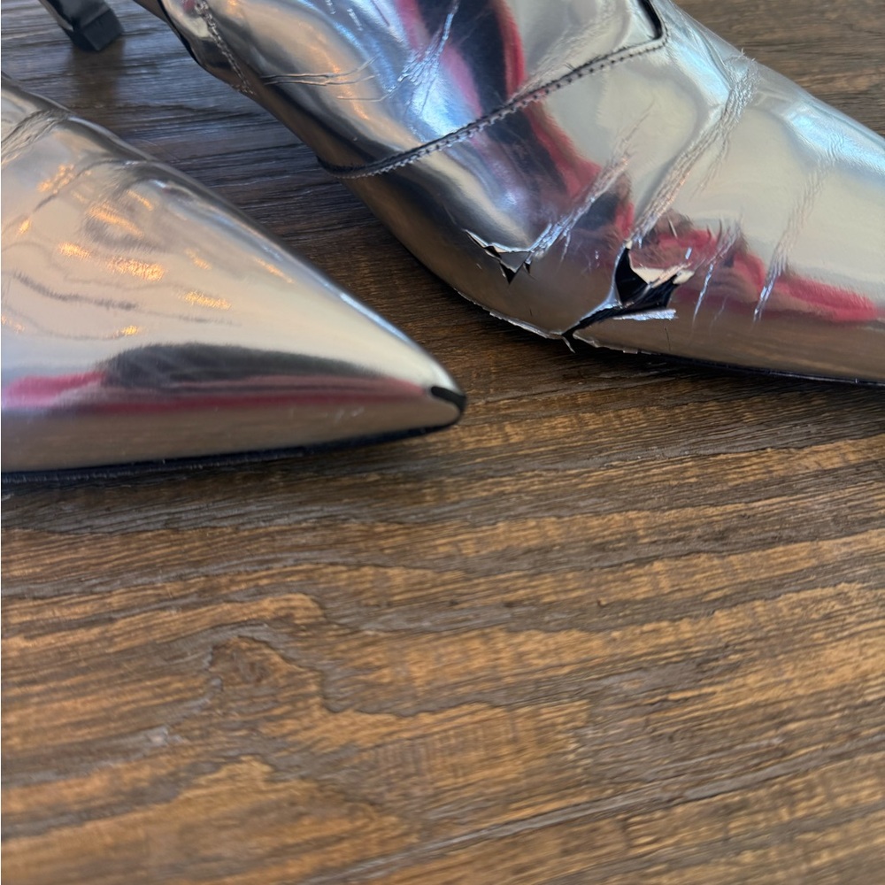 Balenciaga Veau Miroir Argent Booties Size 39 / 8.5 US - Picture 3 of 6